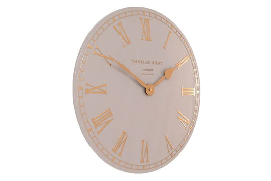 Thomas Kent Wandklok "Oxford" – Lichtgrijs & Brons – Ø 51 cm