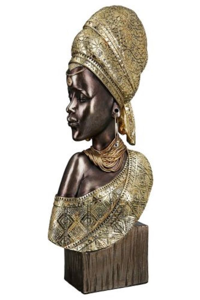 Figuur Shari - Afrikaanse vrouw Decoratie Beeld - Stijlvolle sculptuur