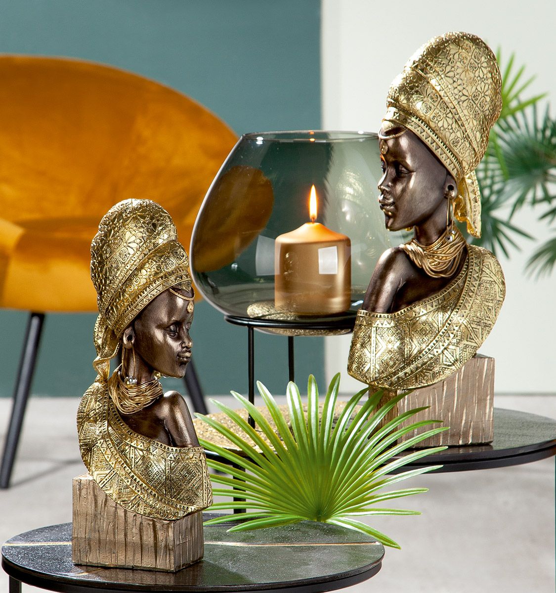 Figuur Shari - Afrikaanse vrouw Decoratie Beeld - Stijlvolle sculptuur
