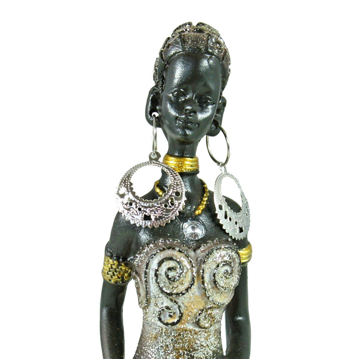 Decoratief beeld Afrikaanse vrouw met Kannetje– 24 cm – Etnisch & stijlvol