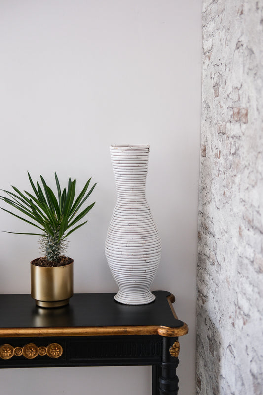 Bamboe Vaas - Naturel wit - H50cm