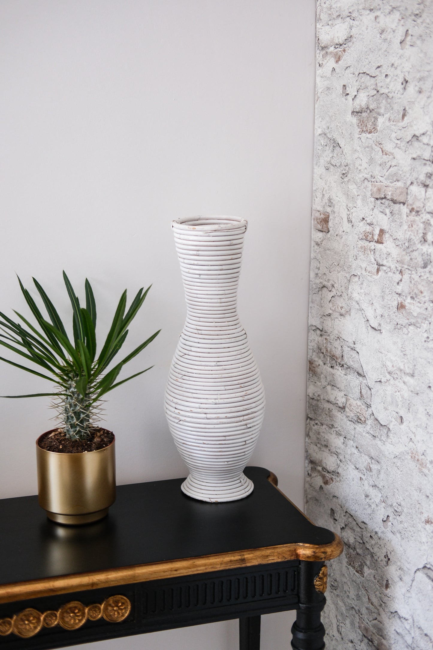 Bamboe Vaas - Naturel wit - H50cm