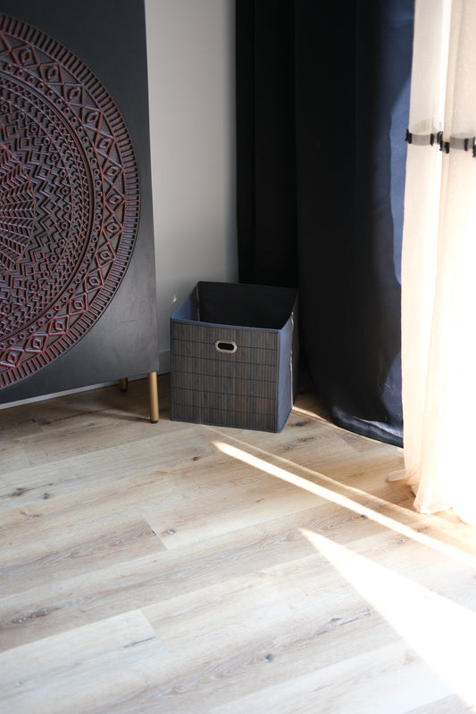 5Five Opbergmand/kastmand - Grijs - Linnen/bamboe - Vakkenkast manden