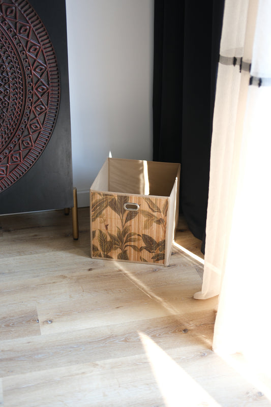 5Five Opbergmand/kastmand - Beige - Linnen/bamboe - Vakkenkast manden