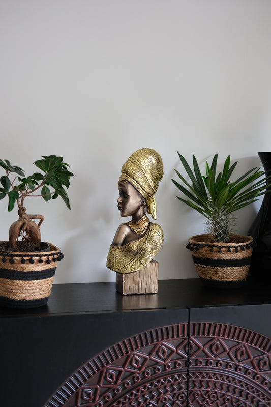 Figuur Shari - Afrikaanse vrouw Decoratie Beeld - Stijlvolle sculptuur