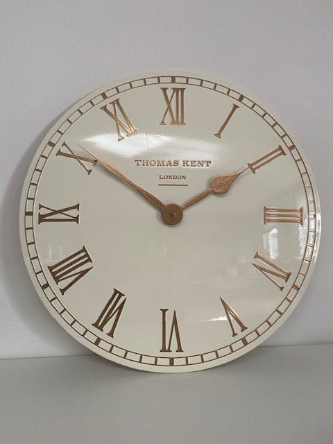 Thomas Kent Wandklok "Oxford" – Lichtgrijs & Brons – Ø 51 cm