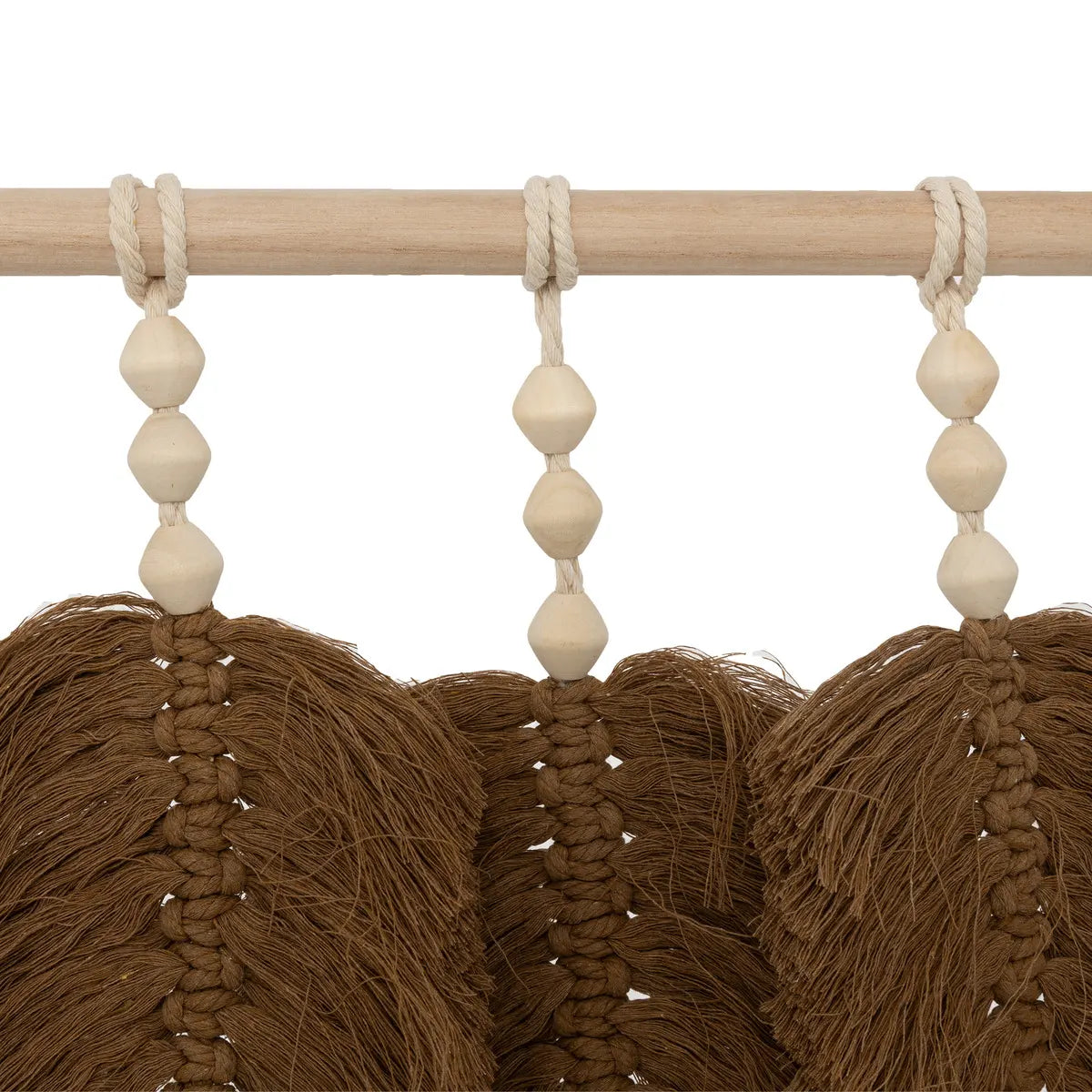 Wanddecoratie bladeren Odina hout- stof L58cm