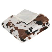 Koeienprint Fleece deken/fleeceplaid wit/bruin - Bankdeken - Fleece deken - Fleece plaid