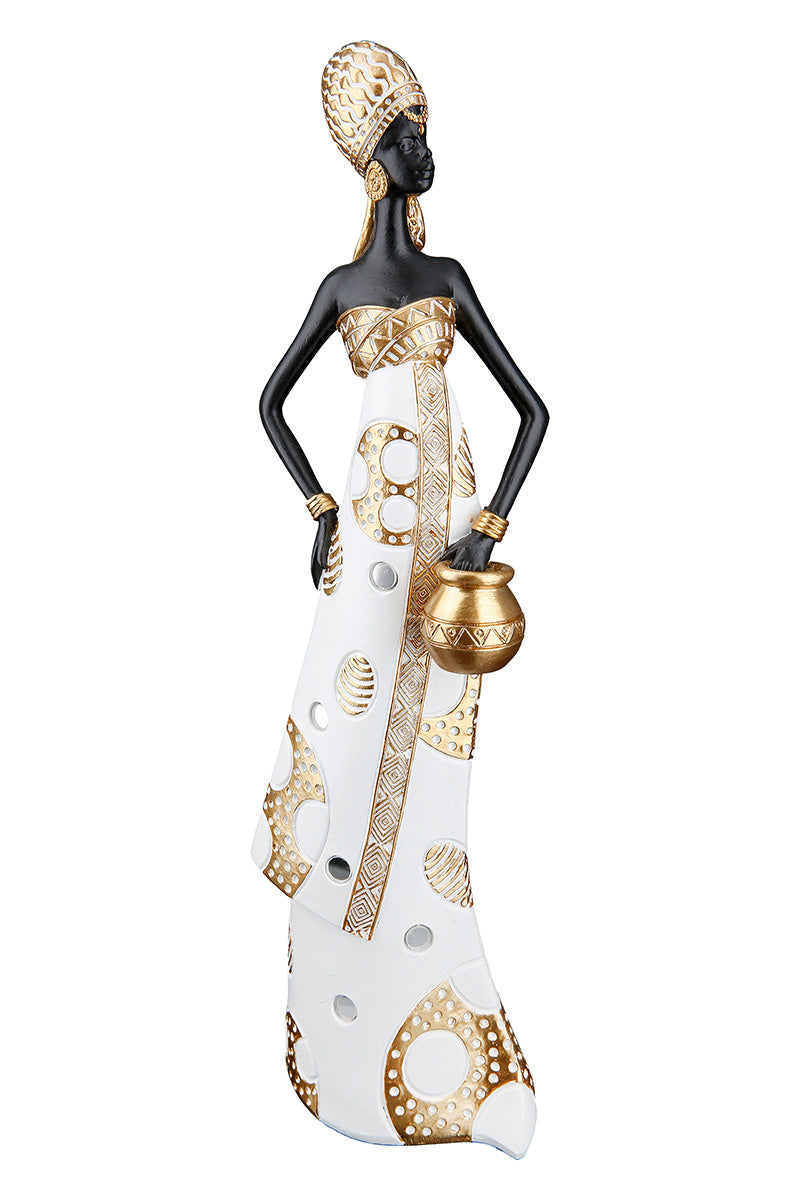 2 Decoratie beelden Afrikaanse vrouw "Mara"- Stijlvolle figuren - Set van 2