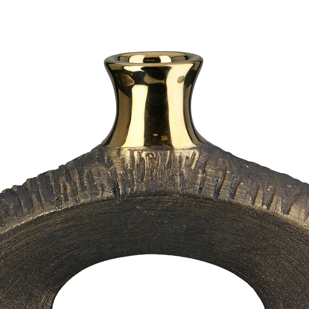 Vaas Faro I - Keramische vaas - Oud goud