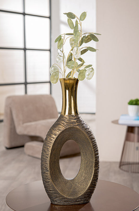 Vaas Faro II - Groot-Keramische vaas - Oud goud - Hoogte 40cm