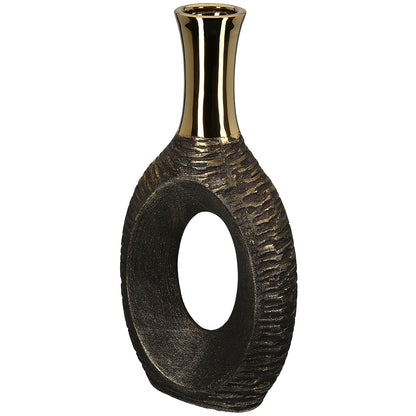Vaas Faro II - Groot-Keramische vaas - Oud goud - Hoogte 40cm