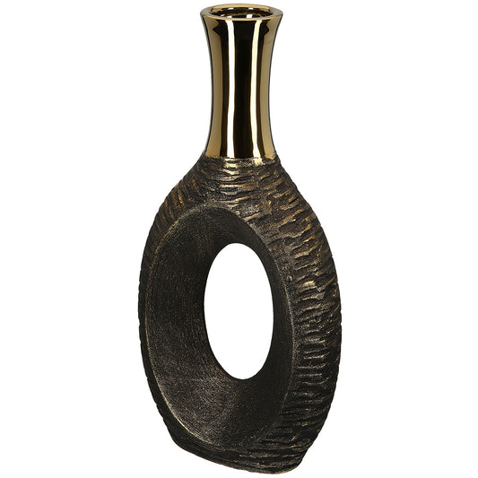 Vaas Faro II - Groot-Keramische vaas - Oud goud - Hoogte 40cm