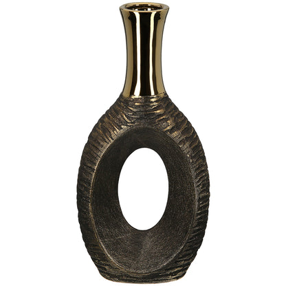 Vaas Faro II - Groot-Keramische vaas - Oud goud - Hoogte 40cm
