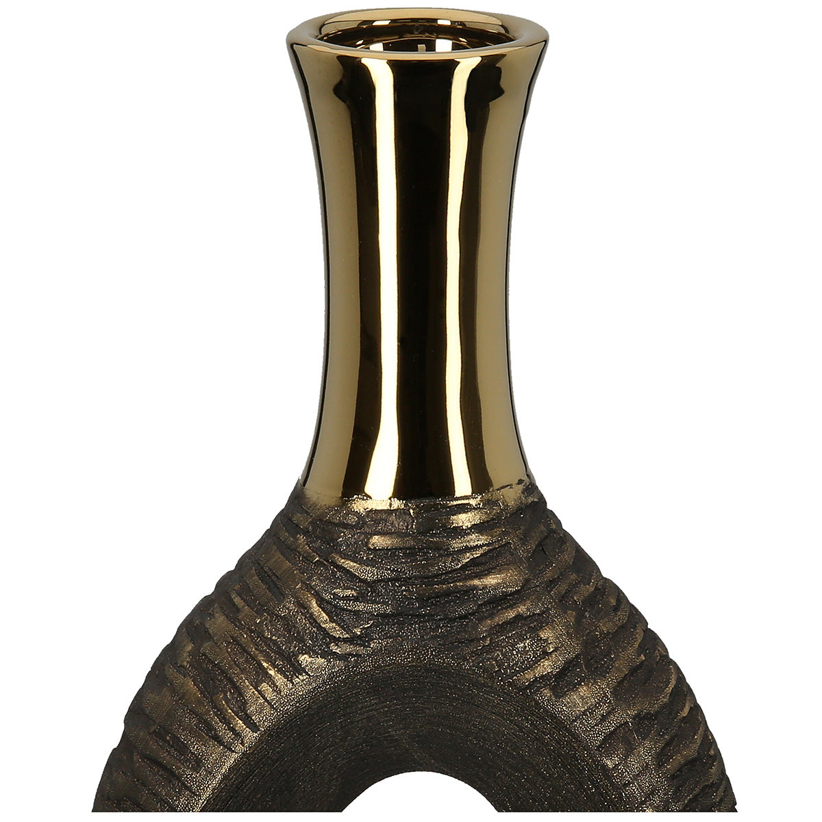 Vaas Faro II - Groot-Keramische vaas - Oud goud - Hoogte 40cm