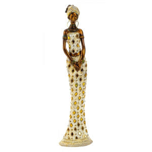 Beeld Afrikaanse Vrouw – Goud - Elegant Cultureel- Set van 2 beelden