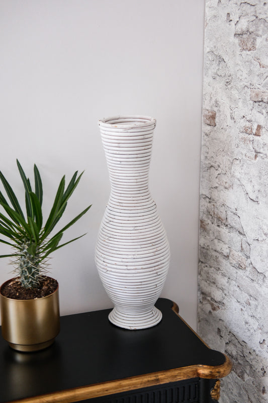 Bamboe Vaas - Naturel wit - H50cm