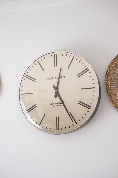 Thomas Kent Wandklok Greenwich – 40 cm – Goud/Zilver – Luxe Stalen Designklok