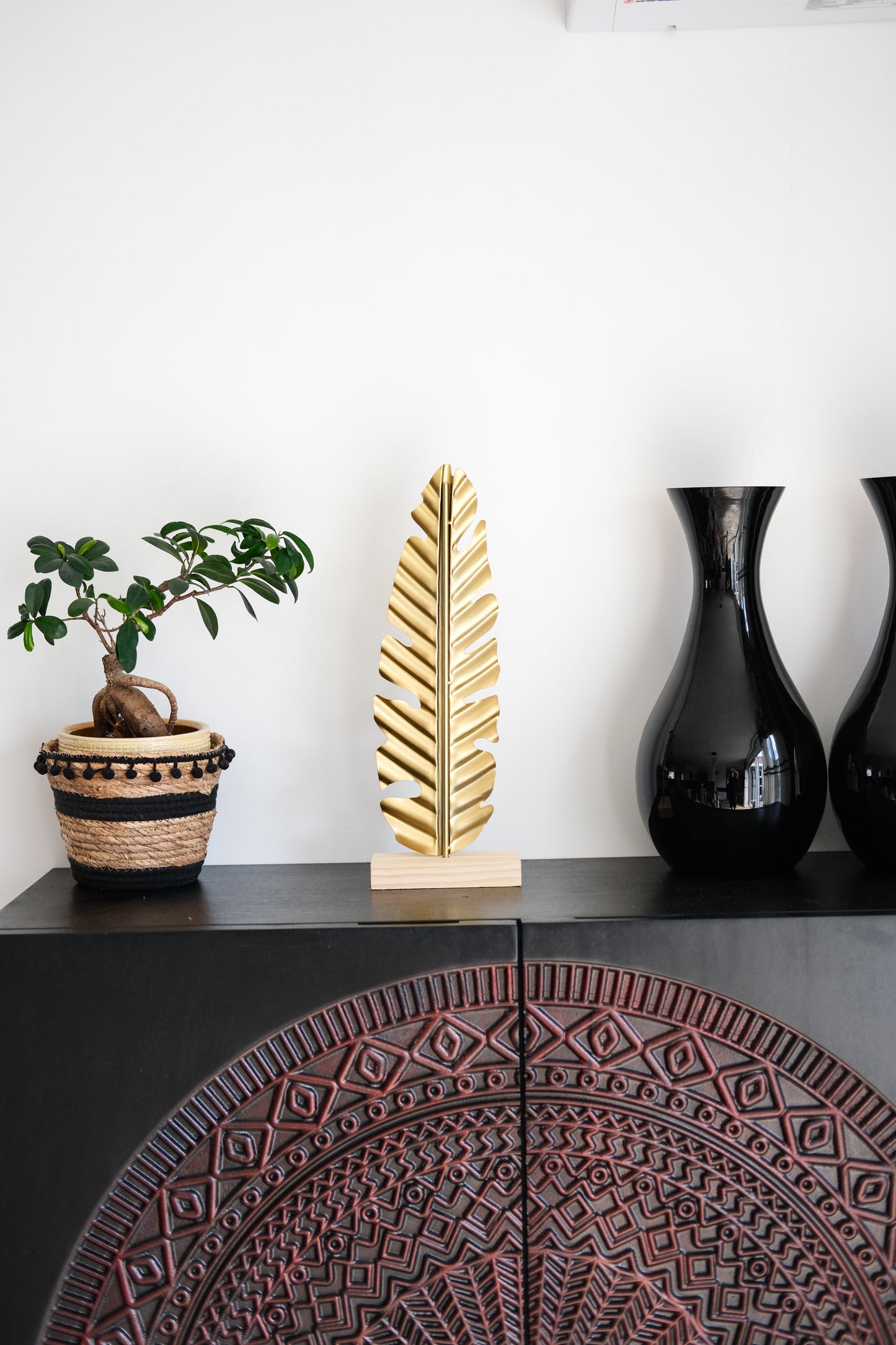 Decoratief Gouden Blad – Luxe Woondecoratie – 42 cm Hoog – Elegant Metaal Design