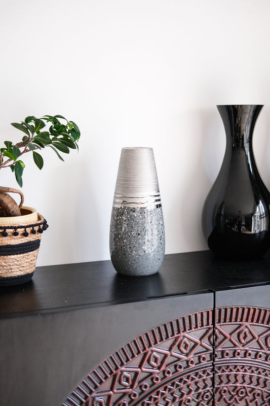 Magma Vaas Zilver – Kegelvormig – 30 cm