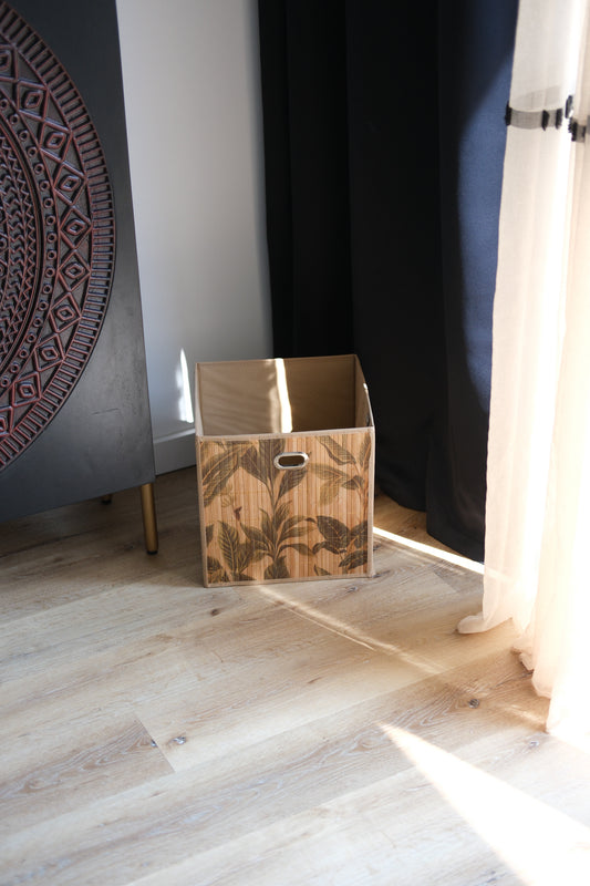 5Five Opbergmand/kastmand - Beige - Linnen/bamboe - Vakkenkast manden