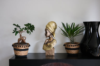 Figuur Shari - Afrikaanse vrouw Decoratie Beeld - Stijlvolle sculptuur