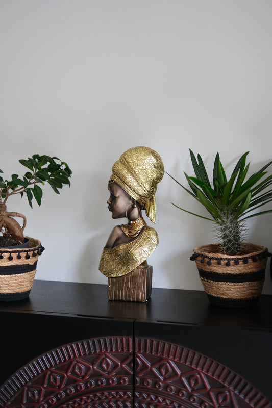 Figuur Shari - Afrikaanse vrouw Decoratie Beeld - Stijlvolle sculptuur