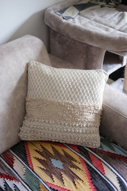 Sierkussen – 40x40 cm – Katoen – Beige – Decoratief kussen – Comfortabel & stijlvol –