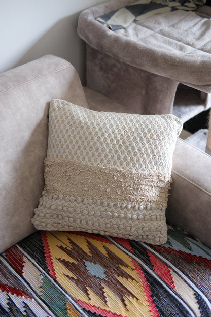 Sierkussen – 40x40 cm – Katoen – Beige – Decoratief kussen – Comfortabel & stijlvol –