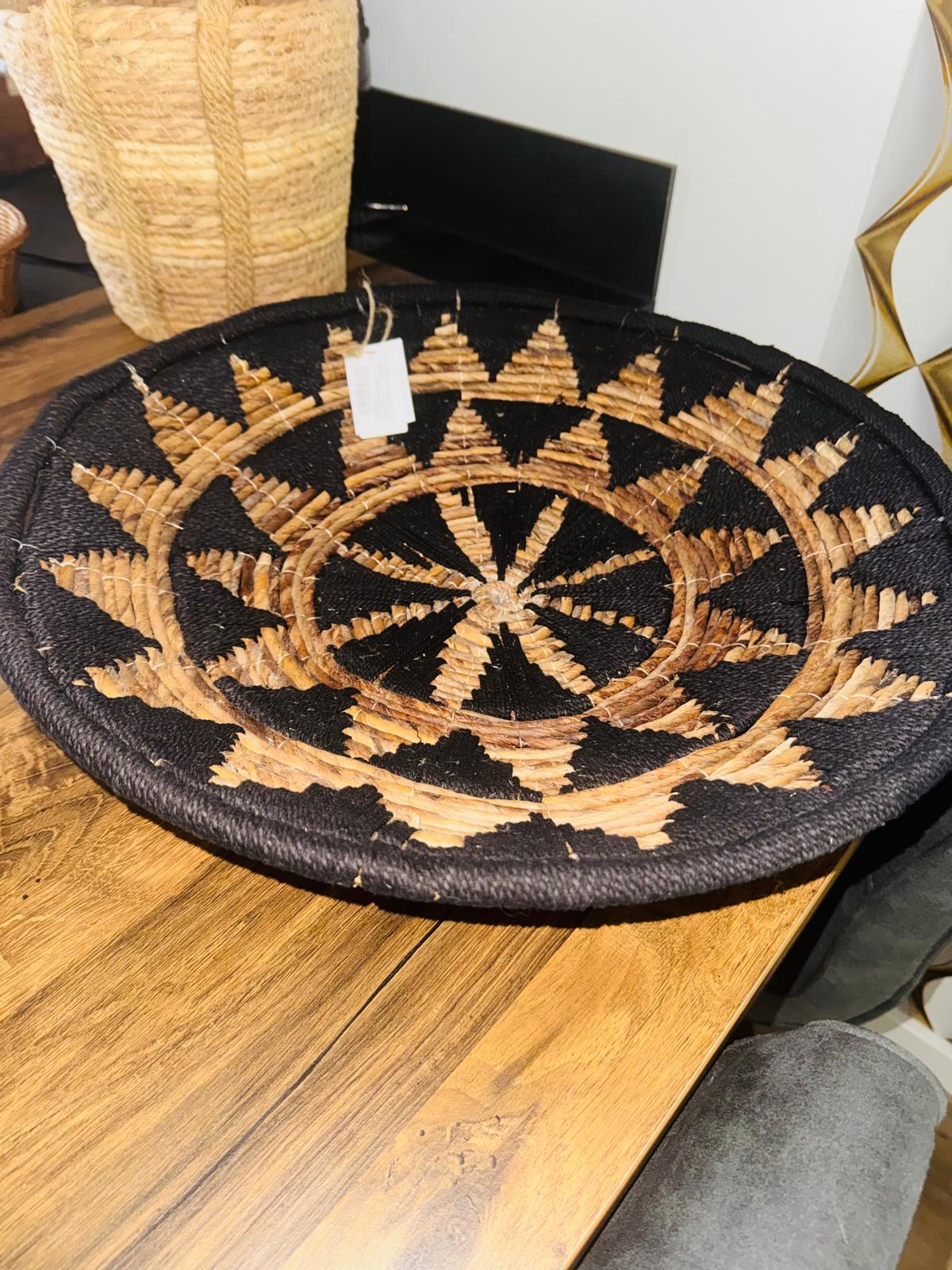 Wanddecoratie Grote Boho wandmand/schaal- handgemaakt