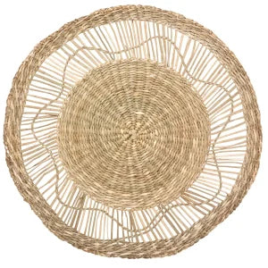 Wanddecoratie set van 3/D 38/ D28/ D18 cm van zeegras - Muurdecoratie set