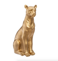 Goudkleuring panter beeld - Decoratief Beeld  - Polyresin - Hoogte 23cm