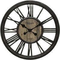Atmosphera - Wandklok - Klok - 45cm - Zwart - Houtlook - Industrieel