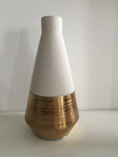 Vaas goud/zand kleur, hoogte 28,5 cm
