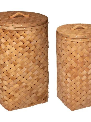 Set van 2 houten wasmanden Melvin/ opbergmanden