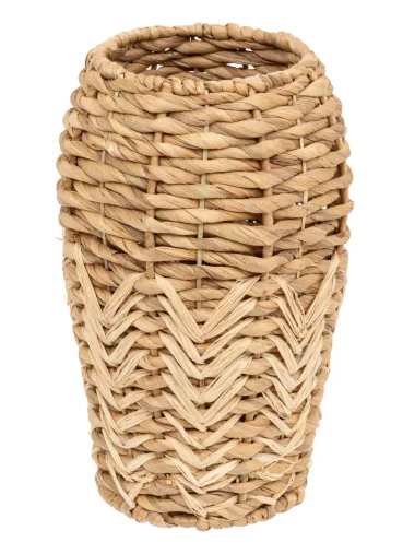 Ronde Vaas van Waterhyacint – 35 cm Hoog – Natuurlijke Bruine Look
